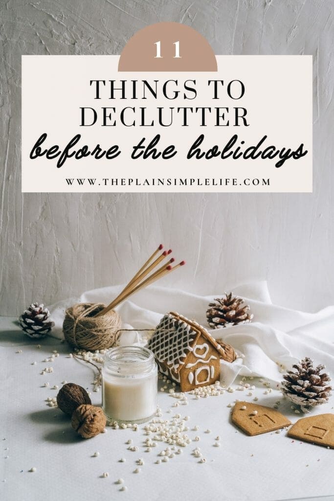 Things to declutter before the holidays Pinterest Pin