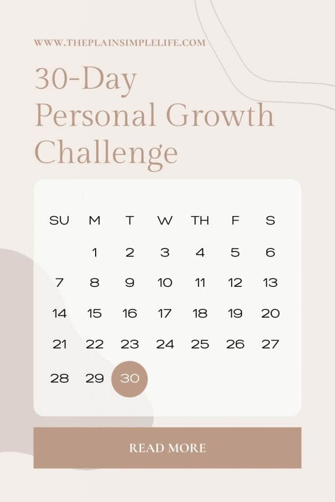 30 day personal growth challenge pin