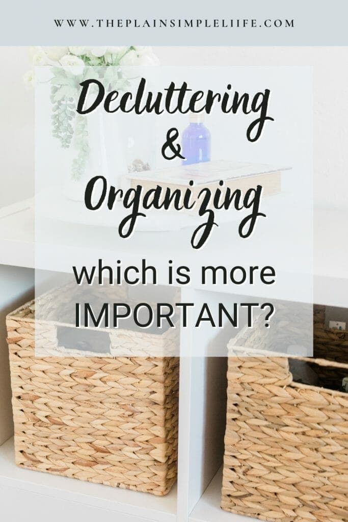 The difference between decluttering and organising pinterest pin