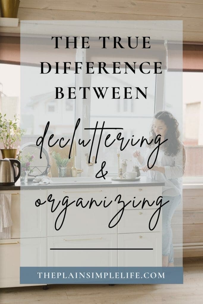 difference between decluttering and organising Pinterest Pin