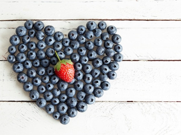 Berries in the shape of a heart
